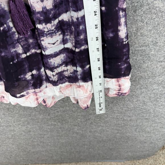 Lavender Brown Dress Women S Small Black Colorblock Sheath Short Tasseled V-Neck - Picture 6 of 7